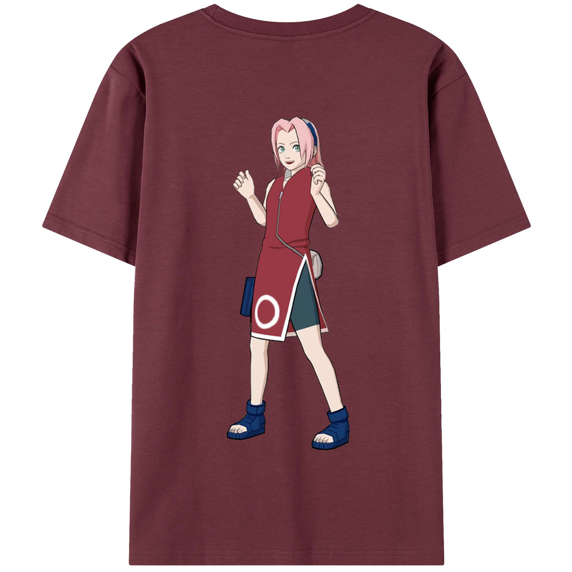 （画像用） NARUTO -ナルト- 春野サクラ Haruno Sakura 綿100％半袖Tシャツ（背面プリント）